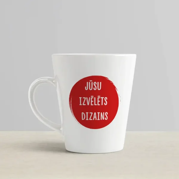 krūze Latte ar Jūsu izvēlētu tekstu vai attēlu.